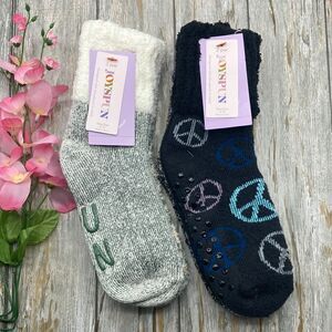 Women's Ultra Soft Fuzzy Lounge Socks 2-Pack Shoe Size 4-10